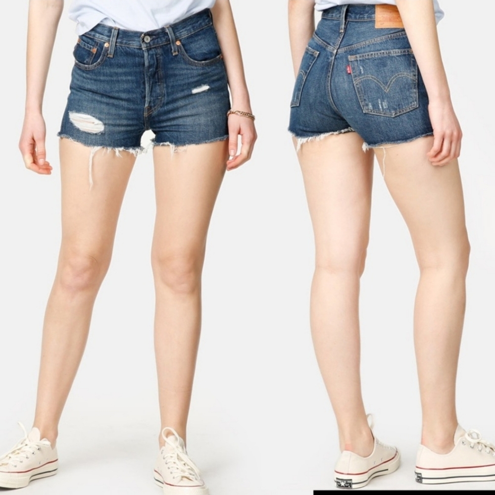 Levi's Original High-Rise Raw Hem Jean Shorts